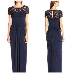Adrianna Papell Navy Blue Formal Gown